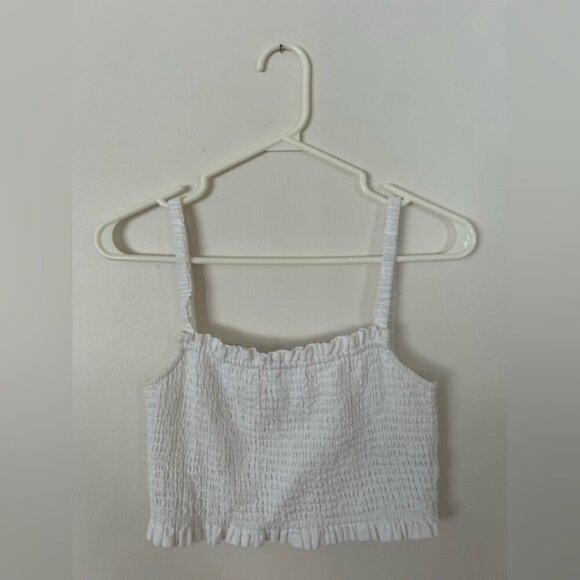 NWOT Aritzia/Sunday Best smocked crop top white medium - Picture 2 of 7